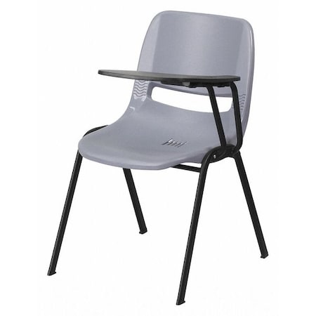 Flash Furniture Tablet Arm Chair, Left Hand Flip-Up, Gray, 21" W, 25.5" L, 32" H, Gray RUT-EO1-GY-LTAB-GG