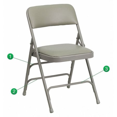 Flash Furniture Vinyl Folding Chair, Gray HA-MC309AV-GY-GG