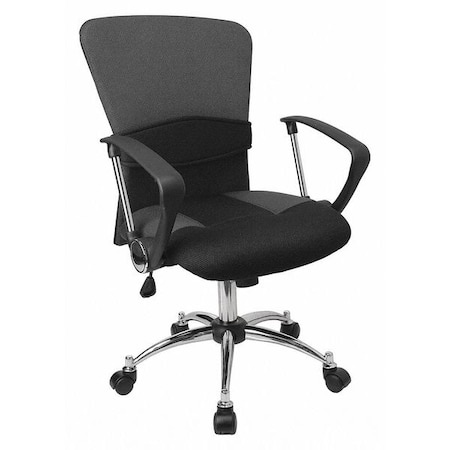Flash Furniture Mesh Contemporary Chair, 18-1/2" to 22-1/2", Fixed Arms, Grey LF-W23-GREY-GG