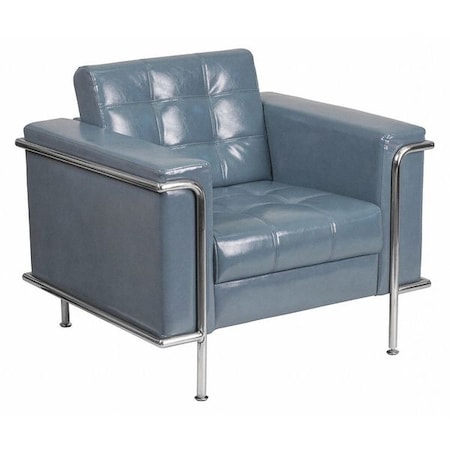 Flash Furniture Hercules Lesley Chair, Gray Back, 36-3/4 in W 33" L 32-1/2" H, Straight, Leather Seat ZB-LESLEY-8090-CHAIR-GY-GG