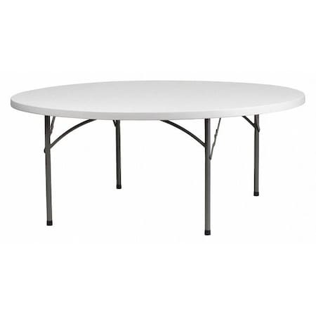 Flash Furniture Round Folding Table, Plastic Top, White RB-72R-GG