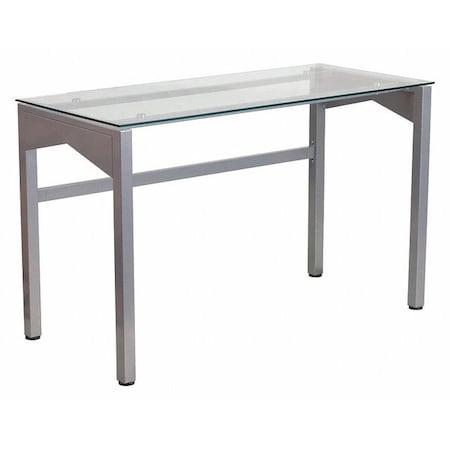 Flash Furniture Contemporary Desk Glass Top Desk w/Supportive Brace, 21-3/4" D X 29-1/4" H, 47-1/4" W X NAN-YLCD1219-GG