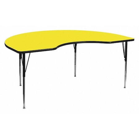 Flash Furniture Kidney Activity Table, Laminate, Yellow XU-A4896-KIDNY-YEL-H-A-GG