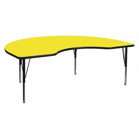 Flash Furniture Kidney Activity Table, Laminate, Yellow XU-A4896-KIDNY-YEL-H-P-GG