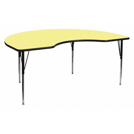 Flash Furniture Kidney Activity Table, Laminate, Yellow XU-A4896-KIDNY-YEL-T-A-GG