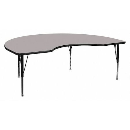 Flash Furniture Kidney Activity Table, Laminate, Grey XU-A4896-KIDNY-GY-T-P-GG