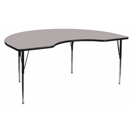 Flash Furniture Kidney Activity Table, Laminate, Grey XU-A4896-KIDNY-GY-H-A-GG