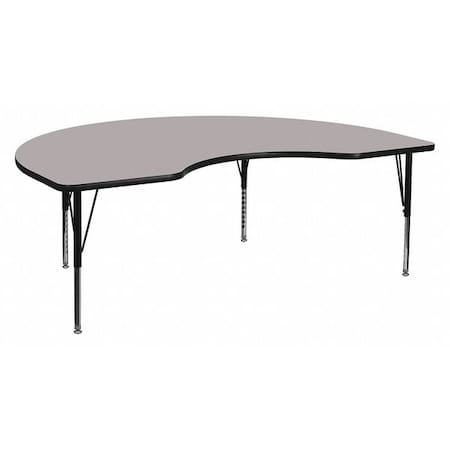 Flash Furniture Kidney Activity Table, Laminate, Grey XU-A4896-KIDNY-GY-H-P-GG