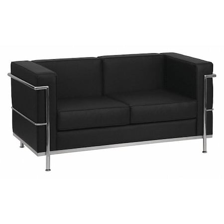 Flash Furniture Loveseat, 28-1/2" x 27-1/2", Upholstery Color: Black ZB-REGAL-810-2-LS-BK-GG