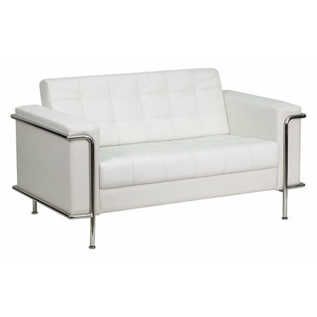Flash Furniture White LeatherSoft Double Stitch Detail Loveseat ZB-LESLEY-8090-LS-WH-GG