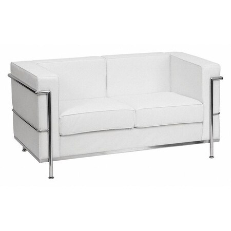 Flash Furniture Loveseat, 28-1/2" x 27-1/2", Upholstery Color: White ZB-REGAL-810-2-LS-WH-GG