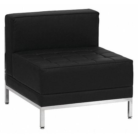 Flash Furniture Hercules Imagination Chair, Black Back, 28 in W 28-3/4" L 27-1/4" H, Armless, Leather Seat ZB-IMAG-MIDDLE-GG