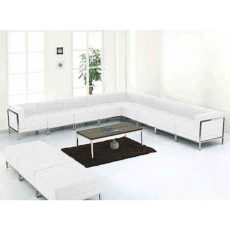 Flash Furniture 12 pcs. White Leather Reception Set, Imagination Series ZB-IMAG-SET18-WH-GG