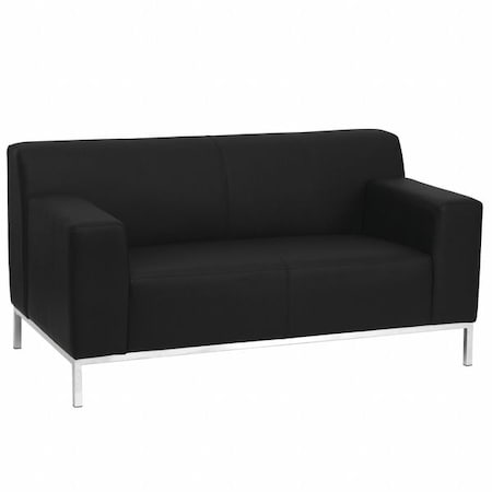 Flash Furniture Loveseat, 31" x 29-1/4", Upholstery Color: Black ZB-DEFINITY-8009-LS-BK-GG