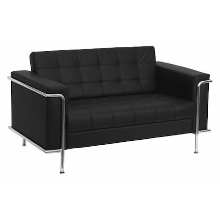 Flash Furniture Black LeatherSoft Double Stitch Detail Loveseat ZB-LESLEY-8090-LS-BK-GG