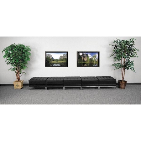 Flash Furniture HERCULES Imagination Series Black LeatherSoft Five Seat Bench with Ganging Clips ZB-IMAG-OTTO-5-GG