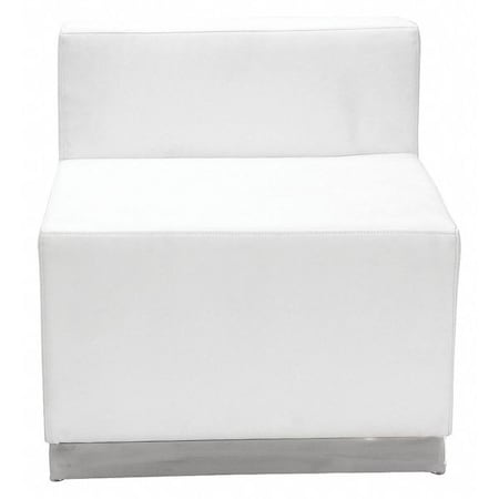 Flash Furniture Hercules Alon Chair, White Back, 25-1/2 in W 25-1/4" L 27" H, Leather Seat ZB-803-CHAIR-WH-GG