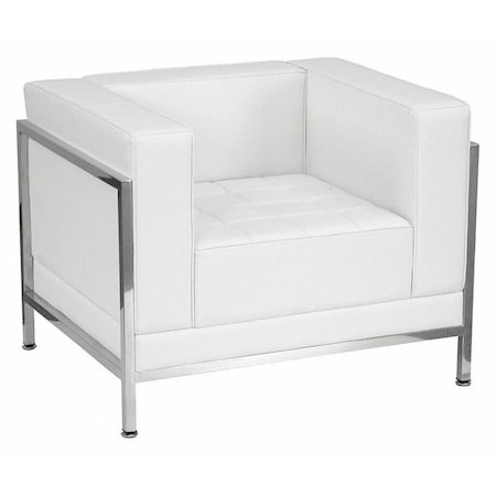 Flash Furniture Hercules Imagination Chair, White Back, 35 in W 28-3/4" L 27-1/4" H, Track, Leather Seat ZB-IMAG-CHAIR-WH-GG