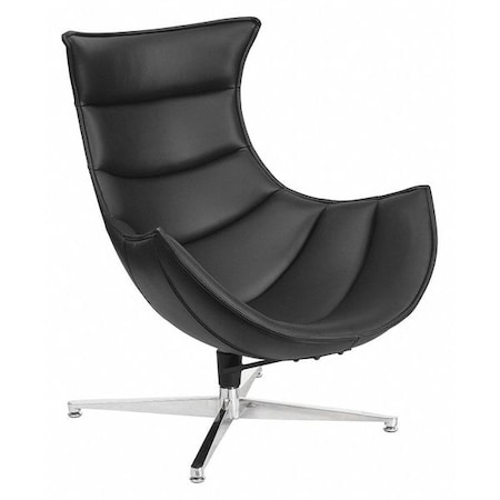 Flash Furniture Modern Cocoon Chair, Black Back, 32 in W 37" L 38-1/4" H, Integrated Curved, Leather Seat ZB-31-GG