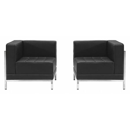 Flash Furniture Hercules Imagination Two Piece Corner Chair Set, Black Seat, Black Back, 28-1/2 in W 28-1/2" L ZB-IMAG-SET10-GG