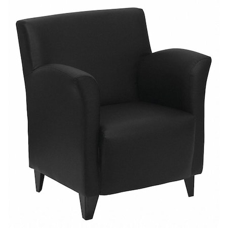 Flash Furniture Hercules Roman Lounge Chair, 30 in W 27" L 34" H, Flared, Leather Seat ZB-ROMAN-BLACK-GG