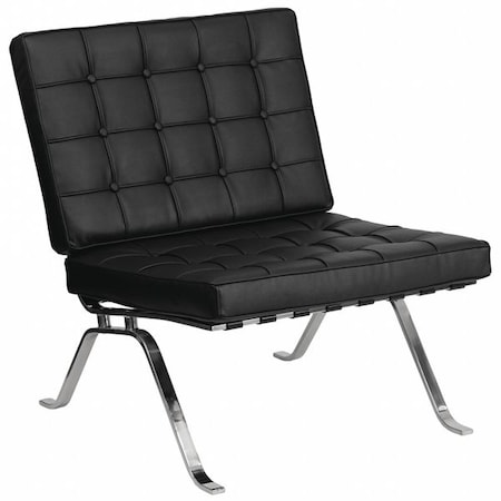 Flash Furniture Leather Lounge Chair, Flash Series, Blk, 32" x 35" ZB-FLASH-801-CHAIR-BK-GG