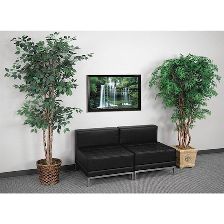 Flash Furniture HERCULES Imagination Series Black LeatherSoft Lounge Set with Ganging Clips, 2 Pieces ZB-IMAG-MIDCH-2-GG