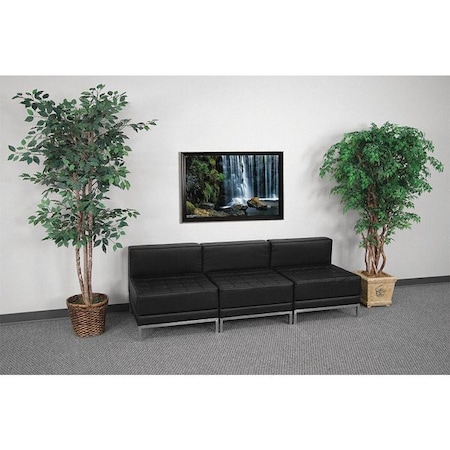 Flash Furniture HERCULES Imagination Series Black LeatherSoft Lounge Set with Ganging Clips, 3 Pieces ZB-IMAG-MIDCH-3-GG