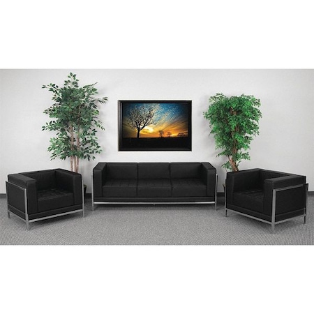 Flash Furniture HERCULES Imagination Series Black LeatherSoft Sofa & Chair Set with Ganging Clips ZB-IMAG-SET3-GG
