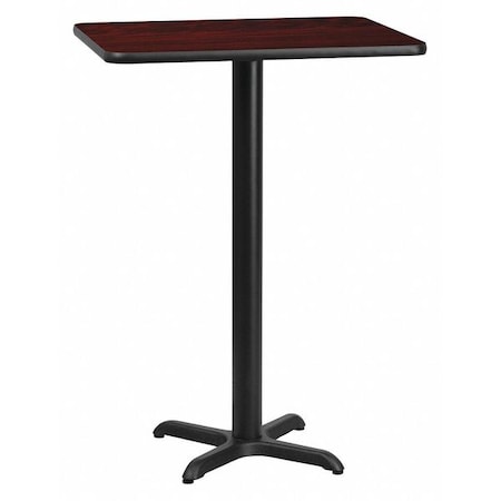 Flash Furniture Rectangle Laminate Table, 24" W, 30" L, 43.125" H, Laminate Top, Wood Grain XU-MAHTB-2430-T2222B-GG