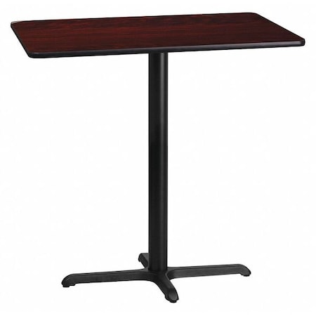 Flash Furniture Rectangle Laminate Table, 24" W, 42" L, 43.125" H, Laminate Top, Wood Grain XU-MAHTB-2442-T2230B-GG