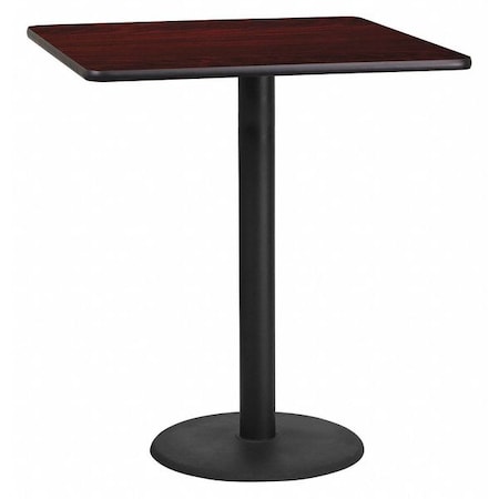 Flash Furniture Square Laminate Table, Laminate Top, Wood Grain XU-MAHTB-3636-TR24B-GG