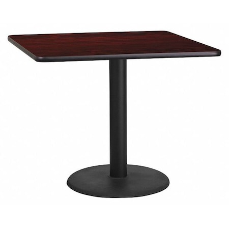 Flash Furniture Square Laminate Table, 36" W, 36" L, 31.125" H, Laminate Top, Wood Grain XU-MAHTB-3636-TR24-GG