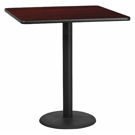 Flash Furniture Square Laminate Table, Laminate Top, Wood Grain XU-MAHTB-4242-TR24B-GG