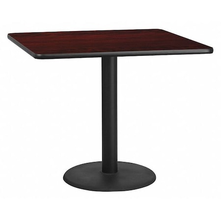 Flash Furniture Square Laminate Table, Laminate Top, Wood Grain XU-MAHTB-4242-TR24-GG