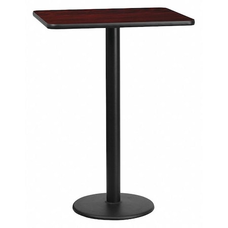 Flash Furniture Rectangle Laminate Table, Laminate Top, Wood Grain XU-MAHTB-2430-TR18B-GG