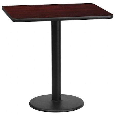 Flash Furniture Rectangle Laminate Table, 24" W, 30" L, 31.125" H, Laminate Top, Wood Grain XU-MAHTB-2430-TR18-GG