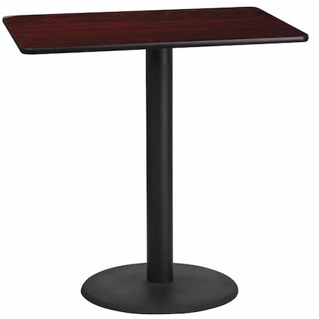 Flash Furniture Rectangle Laminate Table, Laminate Top, Wood Grain XU-MAHTB-2442-TR24B-GG