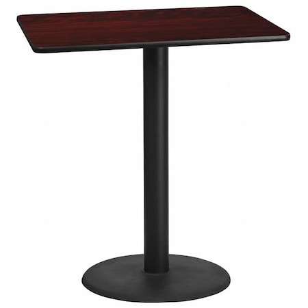 Flash Furniture Rectangle Laminate Table, Laminate Top, Wood Grain XU-MAHTB-3042-TR24B-GG