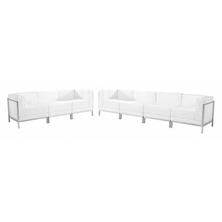 Flash Furniture HERCULES Imagination Series Melrose White LeatherSoft Sofa Set with Ganging Clips, 5 Pieces ZB-IMAG-SET17-WH-GG