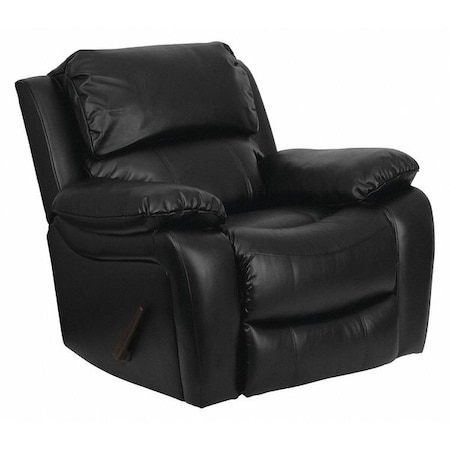 Flash Furniture Contemporary Chair Leather Rocker Recliner, Black, Fixed Arms, 21" Height, Leather, Black MEN-DA3439-91-BK-GG