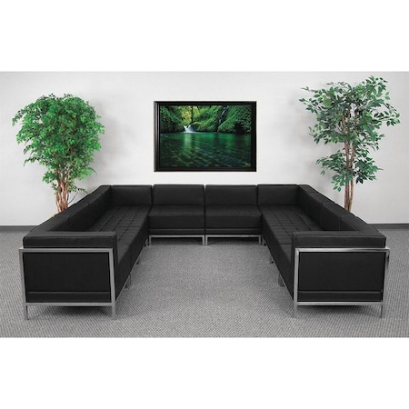 Flash Furniture 10 pcs. Sectional, 113" x 27-1/4", Upholstery Color: Black ZB-IMAG-U-SECT-SET1-GG