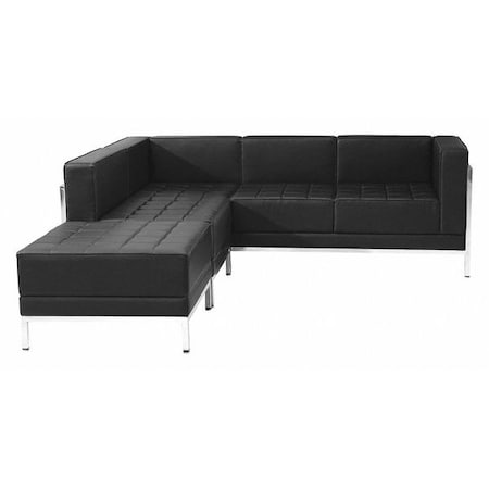 Flash Furniture HERCULES Imagination Series Black LeatherSoft Sectional Configuration with Ganging Clips, 3 Pieces ZB-IMAG-SECT-SET9-GG