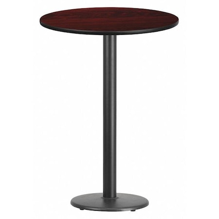 Flash Furniture Round Mahogany Laminate Table w/Rnd Base, 30", 30" W, 30" L, 43.125" H, Laminate Top, Wood Grain XU-RD-30-MAHTB-TR18B-GG