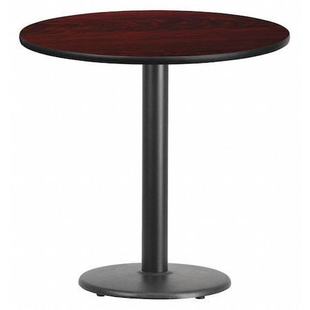 Flash Furniture Round Mahogany Laminate Table w/Rnd Base, 30", Laminate Top, Wood Grain XU-RD-30-MAHTB-TR18-GG
