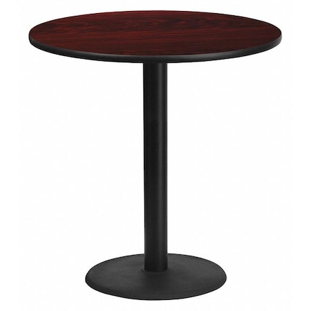 Flash Furniture Round Mahogany Laminate Table w/Rnd Base, 42", Laminate Top, Wood Grain XU-RD-42-MAHTB-TR24B-GG
