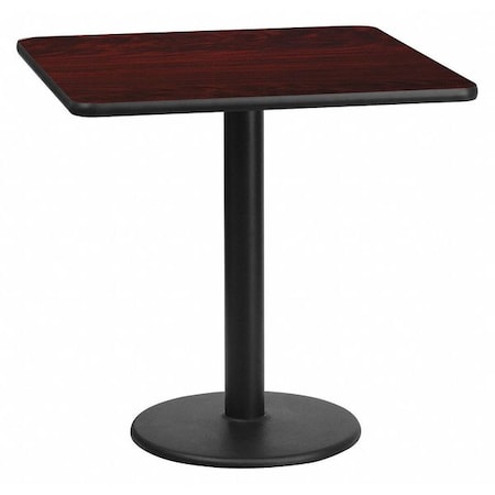Flash Furniture Square Laminate Table, Laminate Top, Wood Grain XU-MAHTB-2424-TR18-GG