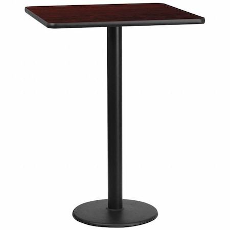 Flash Furniture Square Laminate Table, Laminate Top, Wood Grain XU-MAHTB-3030-TR18B-GG