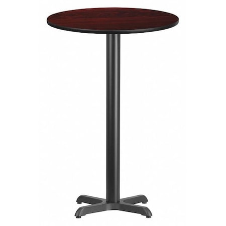 Flash Furniture Round Mahogany Laminate Table w/Rnd Base, 24", Mahogany XU-RD-24-MAHTB-T2222B-GG