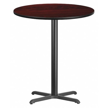Flash Furniture Round Mahogany Laminate Table w/Rnd Base, 36", Laminate Top, Wood Grain XU-RD-36-MAHTB-T3030B-GG